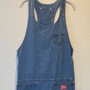 Vintage The Original Outlaw Overall Jumper Denim Dress Size Large